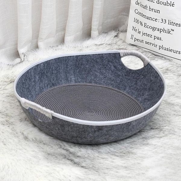 

pet cat bed cave sleeping house bag bowl shape felt fabric cloth mat cushion nest basket with beds & furniture