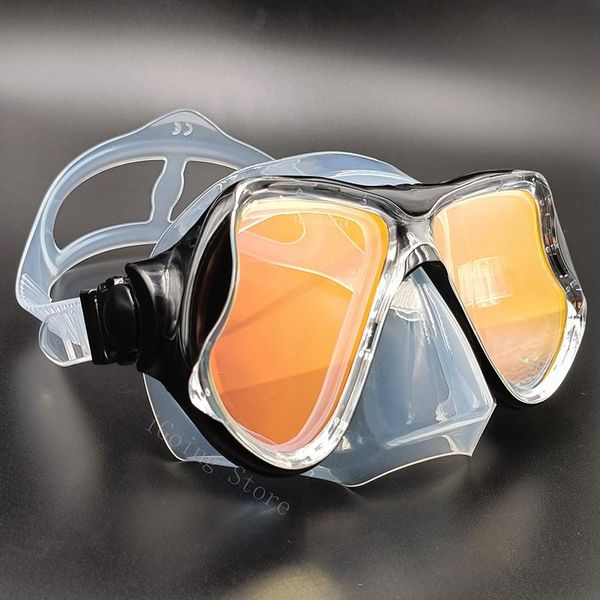 

diving masks mirror lens mask anti-fog snorkel for full breath tube gear underwater swim goggle equipment women men