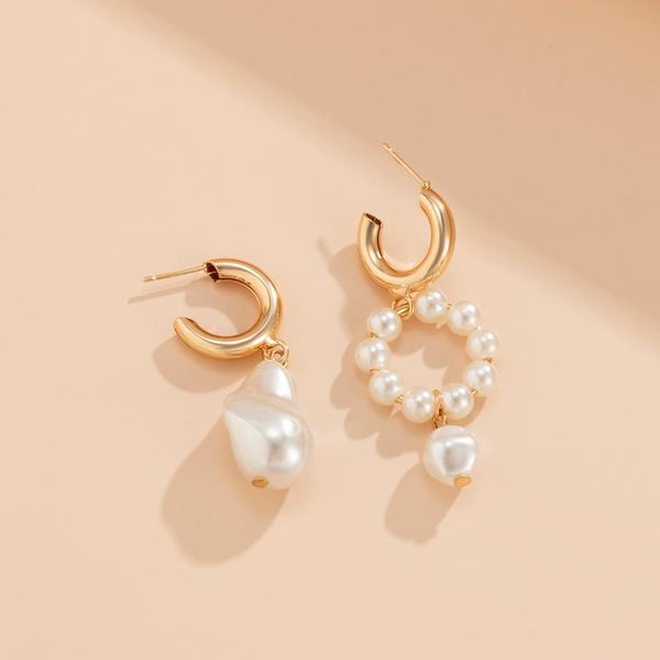 

dangle & chandelier lacteo 2021 bohemian baroque shaped pearls drop earrings jewelry for women trendy metal charm female accessories, Silver