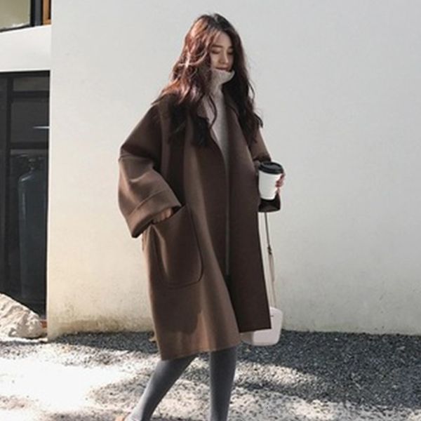 

women's wool & blends ladies'long skirt, long coat for women, open-toed winter clothing, plus size 790b, Black