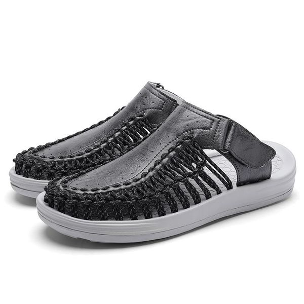 

sandals men up rubber fashion reflective lace sandal type style breathable soft comfortable durable fit, Black
