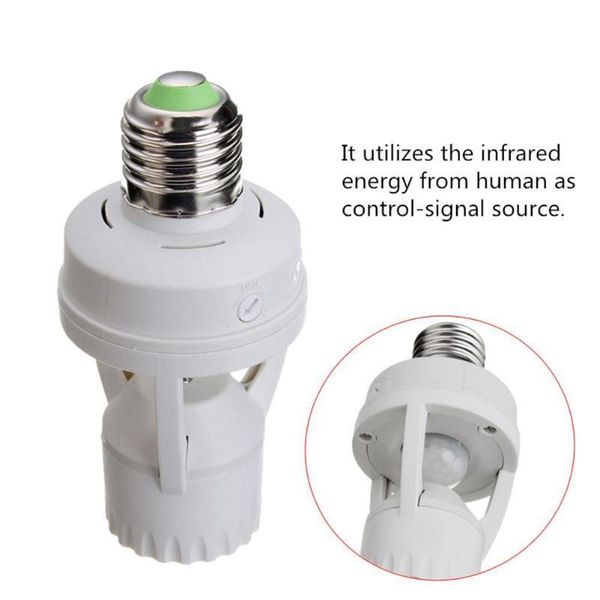 

lamp holders & bases e27 pir induction motion sensor light socket switch led 360 holder base bulb degrees 110-240v l1e6