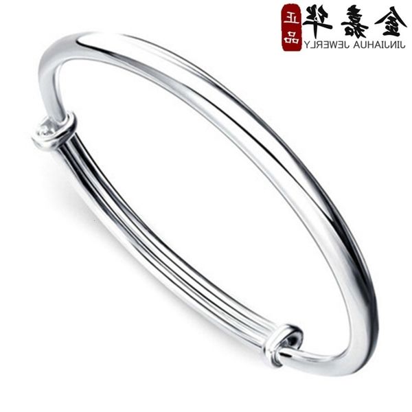 

hand catenary round belly barefaced princess versatile simple push pull silver bracelet women's korean open bracelet, Golden;silver