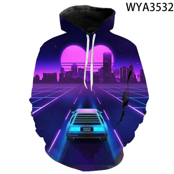 

print hoodies men women children funy sweatshirts 80s retro vaporwave retrowave synthwave music hip hop pullover men's, Black