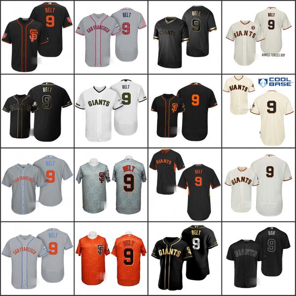 

san francisco giants men 9 brandon belt womenyouth jerseys, Black;red