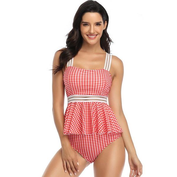 

women's swimwear 2021 swimsuit women high waist bikini set push up bathing suit plus size 2 pieces swim cover belly slim, White;black