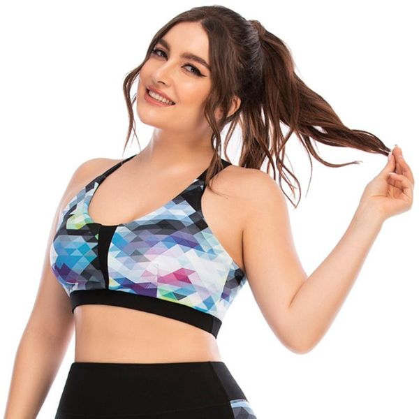 Roupa de Yoga Respirável Esportes Bras Mulheres Top L-XXXL Plus Size Gym Running Fitness Tops Calças V Collar Cor Sólida