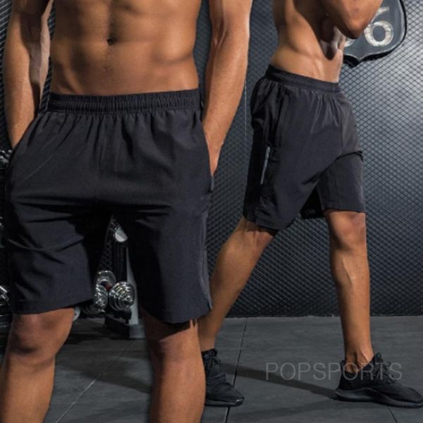 

men running shorts quick dry pocket tennis training sportswears bodybuilding gym spandex male jogging pants, Black;blue