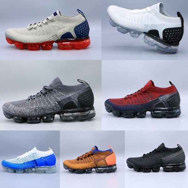 

men fly knit 1 running shoes zapatos vapores chaussures moc 2 laceless black red volt triple sports sneakers trainers white cushion designer