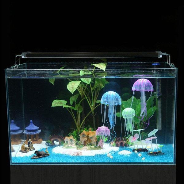 

fish tank simulation jellyfish viewing aquarium landscape accessories, multi-color optional ornaments decorations