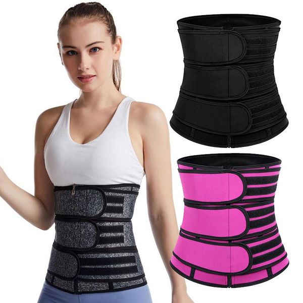 

belts women casual waist trainer belt patchwork shaper band fat burning stomach wrap for body modeling breasted/zipper s-3xl, Black;brown