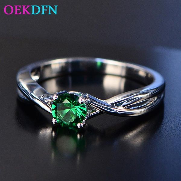 

real 925 sterling silver natural pink quartz emerald gemstone zircon wedding engagement cocktaill simple luxury ring jewelry cluster rings, Golden;silver