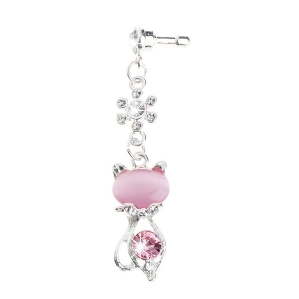 

3.5mm jack cat crystal dust anti earphone cap ser plug for 6 97qb cell phone anti-dust gadgets