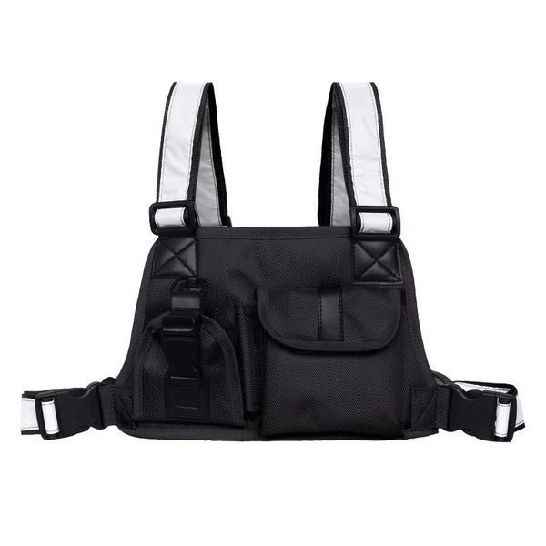 

tactical vest 2021 fashion chest rig waist hip streetwear practical pack shoulder crossing bag support, Black;gray