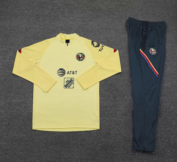 

club america fc soccer training suit 2022 2021 half-zip sweatshirt atlas sudadera de entrenamiento survetement chandal, Black