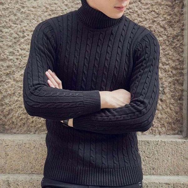 

men's sweaters fashion winter slim warm knit high neck pullover jumper men elegant chic comfortable solid long sleeve sweater knitwear1, White;black