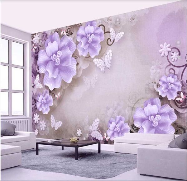

wallpapers high-definition three-dimensional relief rose pearl nordic retro custom wallpaper 8d waterproof wall covering