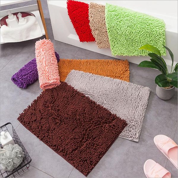

carpets solid color chenille bathroom carpet living room purple red pink decor non-slip soft door rugs bedroom bedside kitchen floor mat