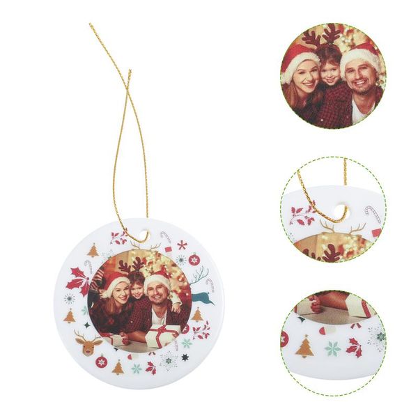 

pendant necklaces hanging family po frame christmas picture ornament xmas, Silver
