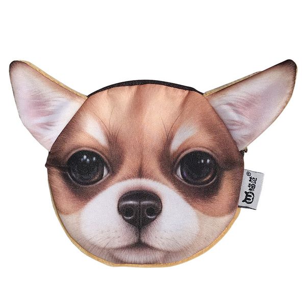 

creative wholesale canvas custom purses small school style cute dog animal shape coin purse, Red;black