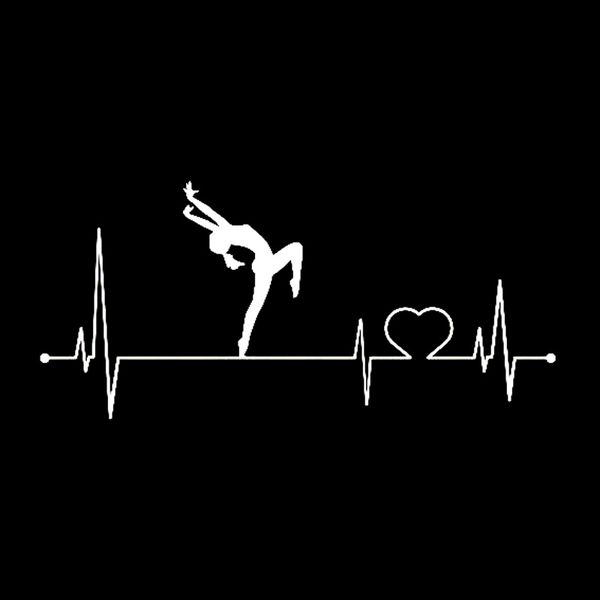

17.7cm*8.2cm dance ballet jazz heartbeats lifeline vinyl black car sticker