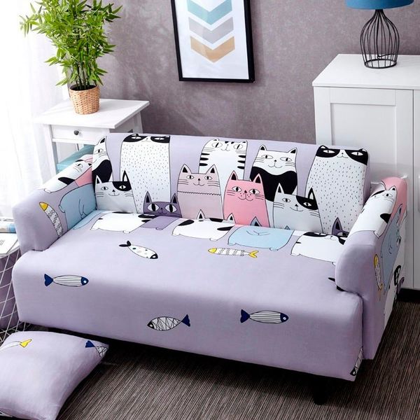 

chair covers lovely cats spandex sofa cover cute pattern sectional couch all-inclusive furniture protector