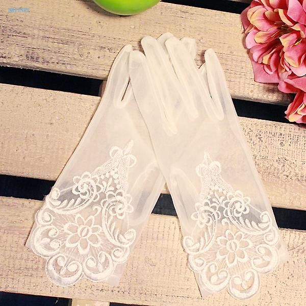 

bridal gloves britnry arrival wedding finger ivory lace golves accessories, White