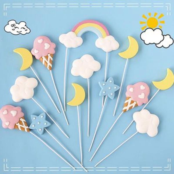 

other festive & party supplies rainbow cake er cloud star decor happy birthday kids boys girls lollipop ice cream cupcake decorations