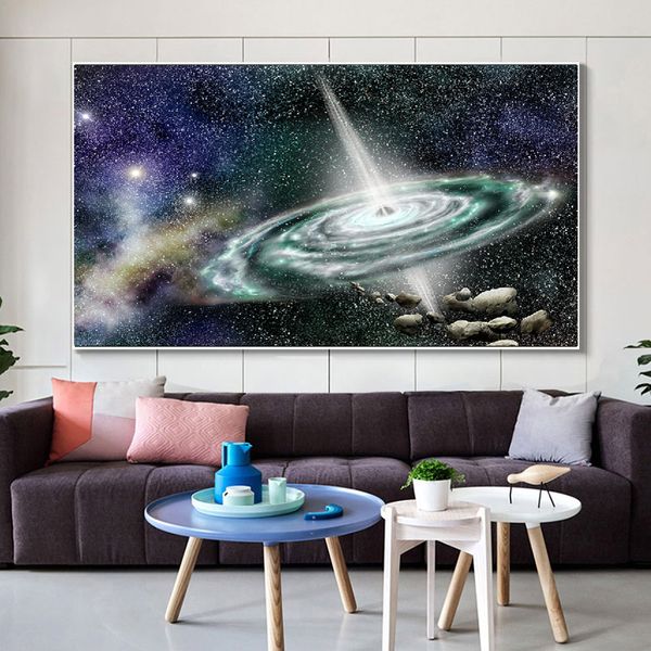 Großes Sternenhimmel-Poster, Wandkunst, Leinwandgemälde, abstraktes Bild, HD-Druck, für Wohnzimmer, Heimdekoration, ohne Rahmen