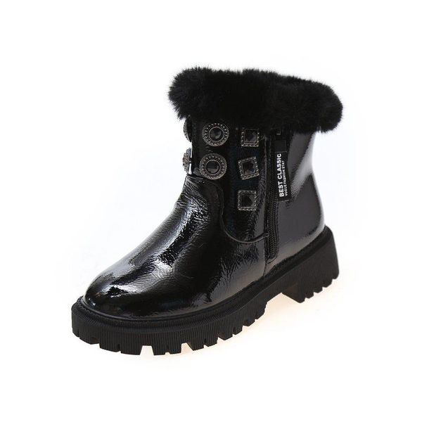 

boots snowshoe women's winter thick warm cotton shoes waterproof and non-slip soled square heel ankle black