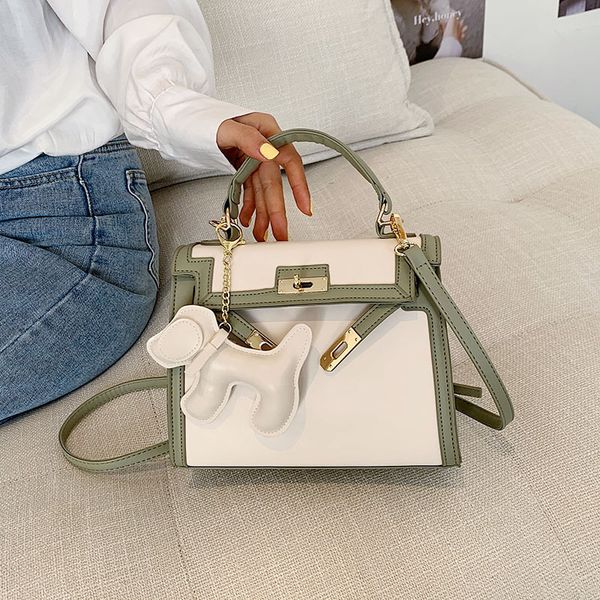

women's temperament simple shoulder new style messenger bag fashion kelly dog pendant handbag