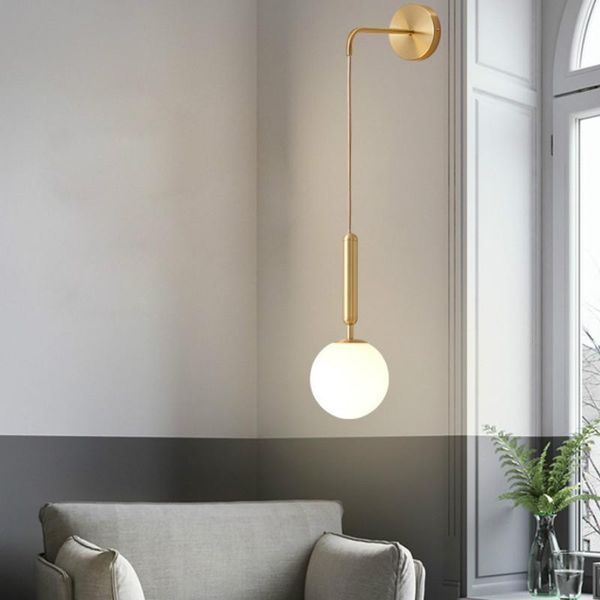 

wall lamp modern glass scandinavian wandlamp bedside reading round applique murale luminaire nordic led lights e27