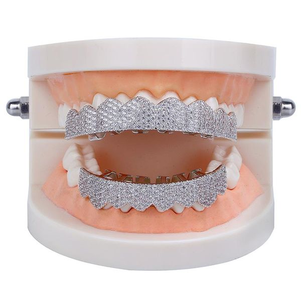 

18k gold plated iced out gold grillz crystal bottom dental grills teeth body jewelry hip hop bling cubic zircon halloween cosplay party, Black