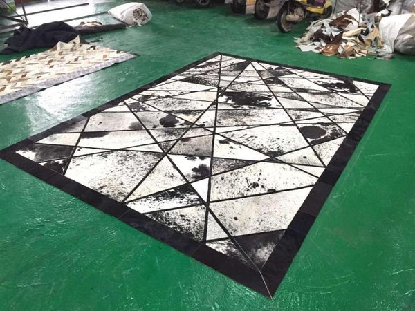 

carpets est design patchwork cowhide rug natural skin fur leather hides carpet