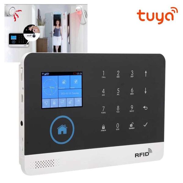 

alarm system kits 2.4in wifi+gsm systerm household fireproof anti-theft detector smart surveillance host for tuya systems