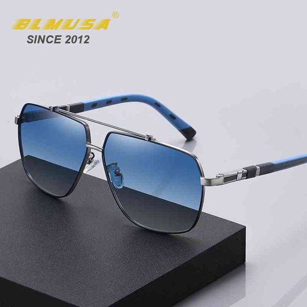 

blmusa 2021 new luxury polarized sunglasses men square brand designer business glasses oversized spring pilot sun uv400