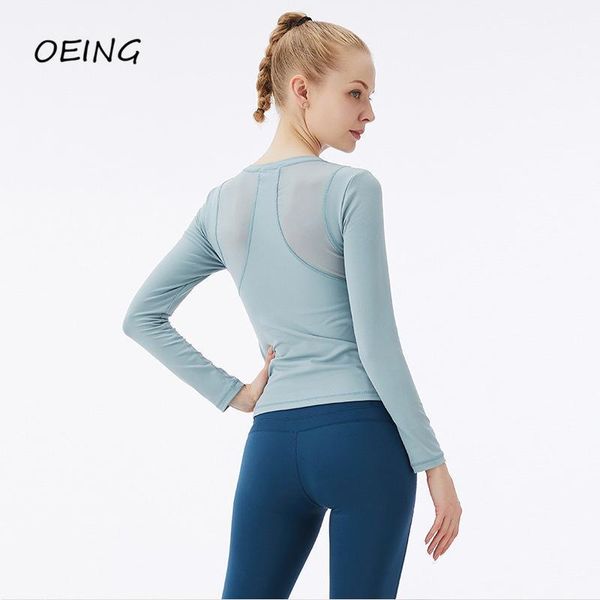 

entgoing long sleeve mesh patchwork yoga shirts with underwear workout for women outfit