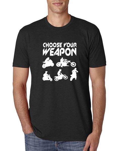 

choose your weapon tshirt motorbike tshirt biker fan gift tshirt, White;black