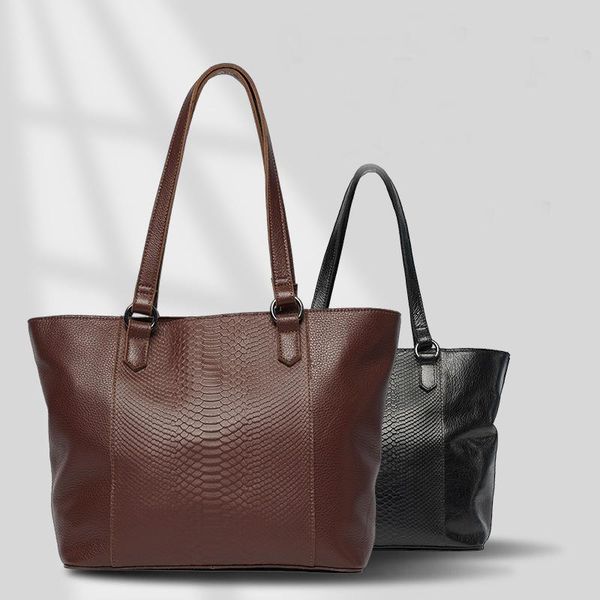 

evening bags retro genuine leather shoulder 100% natural cowhide tote women bag purse big casual satchel for mother