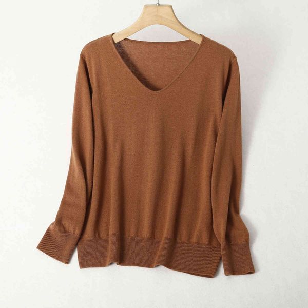

sweaters women's 85% silk 15% cashmere v neck everyday long sleeve pullover sweater shirt ly005, White;black