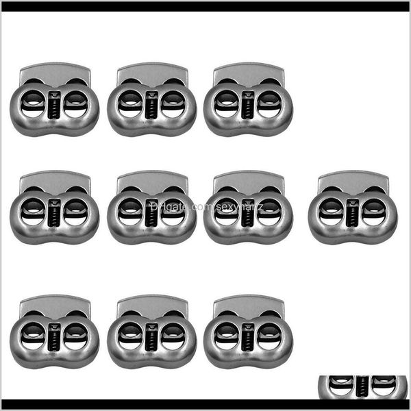 

notions tools apparel drop delivery 2021 pack of 10 metal bean cord locks ser toggle rope clamp 2holes cordlocks clasp buckle dstring sew, Black