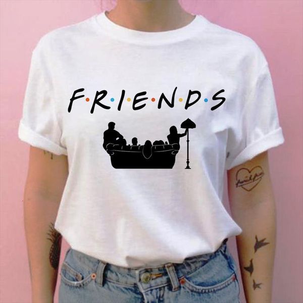 

summer friends print retro and mens women womens short sleeve fashion casual graphic, White;black