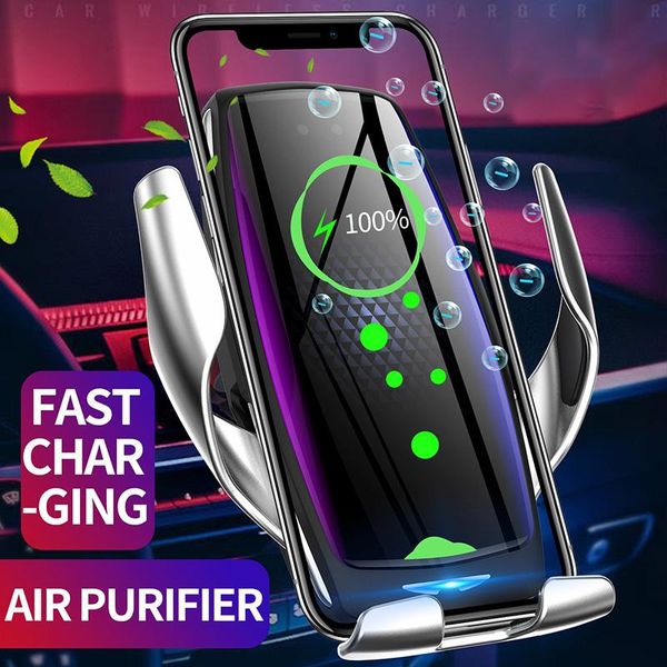 

phone holder car wireless charger fast charging smartphone bracket support charge jlrl88 cell mounts & holders