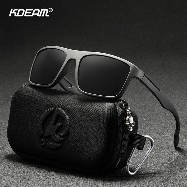 

kdeam rectangular ultra light tr90 sunglasses men polarized tac 1.1mm thickness lens driving sun glasses women sports cat.3, White;black