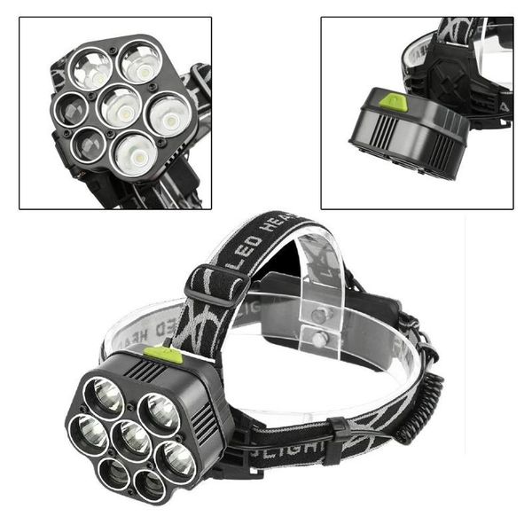 

lumen t6/xpe 7*led headlamp 6 files waterproof headlight zoom usb charger bright head lamp torch 2*18650 battery portable lanterns