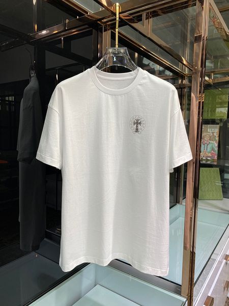 

croosin 2021 summer european new brand horseshoe flower cross sanskrit printing fashion round neck short sleeve t-shir, White;black