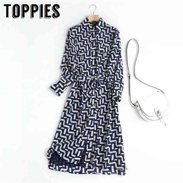 

women vintage dress geometric print dresses with sashes vestidos 210421, Black;gray