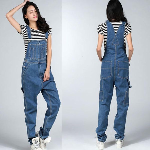 

women's pants & capris high quaity 2021 fashion boyfriend style loose plus size 28-46 denim bib overalls hiphop jumpsuit and rompers ta, Black;white