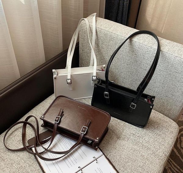 

cross body solid color baguette shoulder bags for women ladies soft pu leather two strap zipper handbag casual designer daily shopping bag