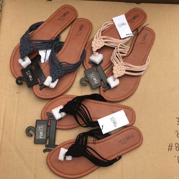 

women flat sandals shoes woven wedge ladies beach summer slingback flipflops slippers, Black